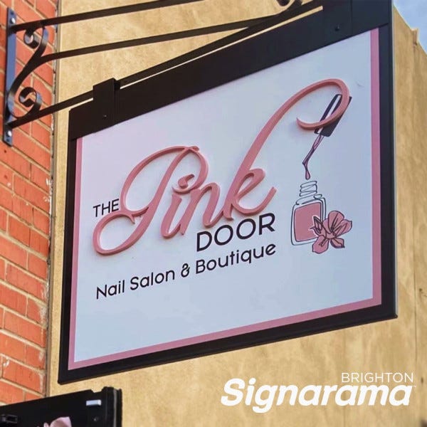 Signarama Brighton Blade Sign for Pink Door Nail Salon & Boutique