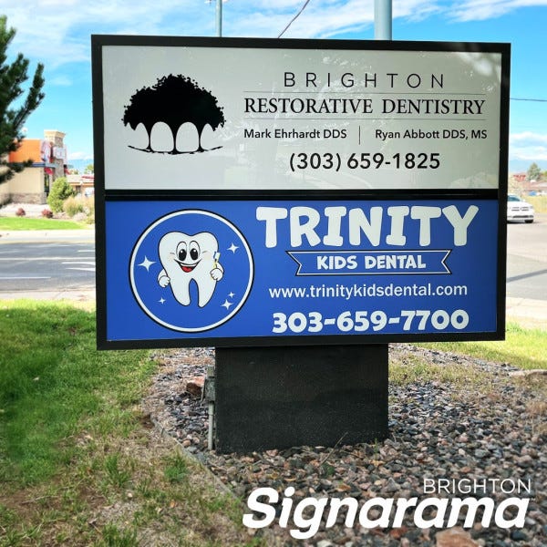 Signarama Brighton New Illuminated Face for Existing Monument for Trinity Kids Dental