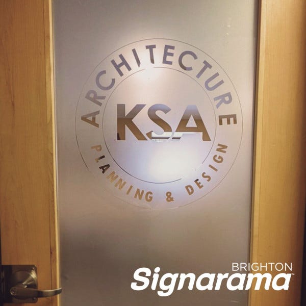 Signarama Brighton Etched Vinyl for KSA Architecture