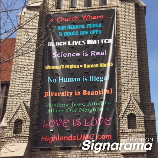 Signarama Brighton Large Banner for Highlands United Methodist Church