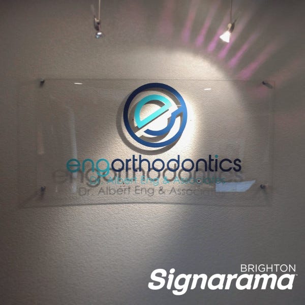 Signarama Brighton Acrylic Logo Sign for Eng Orthodontics