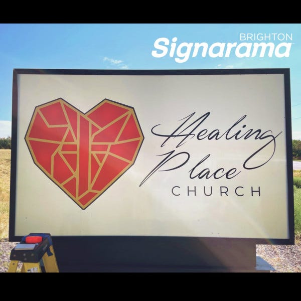 Signarama Brighton New Graphics for Healing Place Church Illuminated Monument