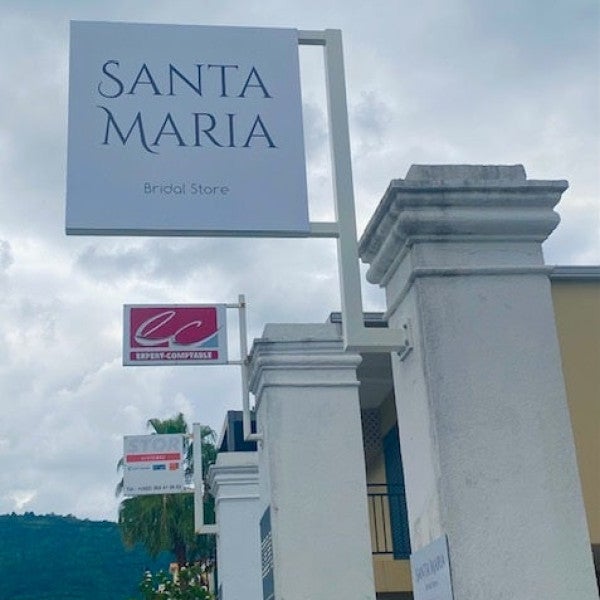 SANTA MARIA - ENSEIGNE DRAPEAU - ENSEIGNE DOUBLE FACE - SIGNARAMA REUNION