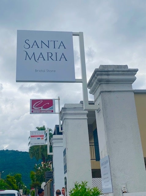SANTA MARIA - ENSEIGNE DRAPEAU - ENSEIGNE DOUBLE FACE - SIGNARAMA REUNION