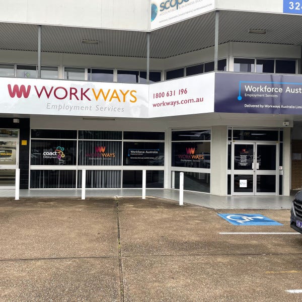 Workways - Coact Employment and Workforce Australia Signage