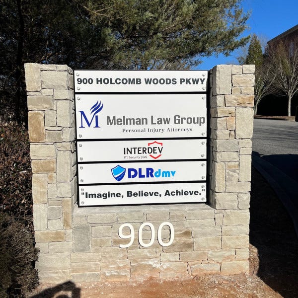 2023 01 26 Monument Roadside Sign Melman Law