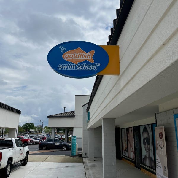 2023 04 18 Projecting Sign LED Goldfish Swim School