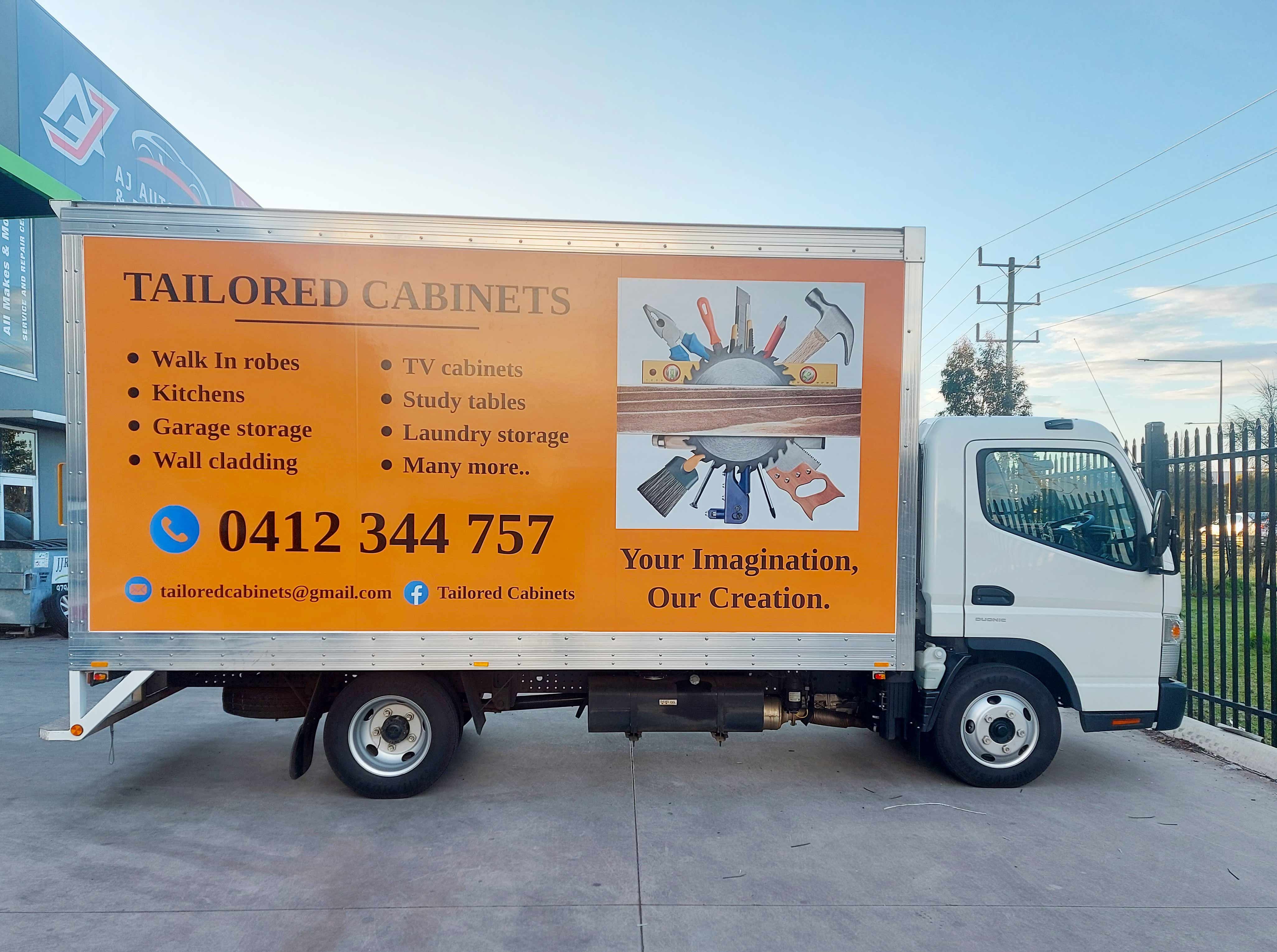 Vehicle Signage Completed for Tailored Cabinets in Truganina