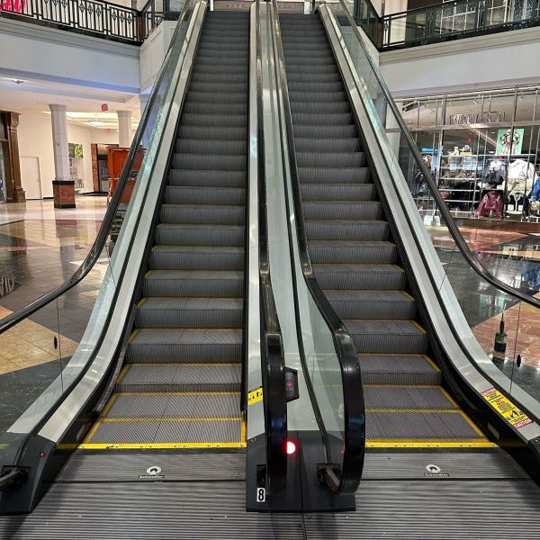 Wrapped Escalator rails. Changed from Brass to Metalic Silver.