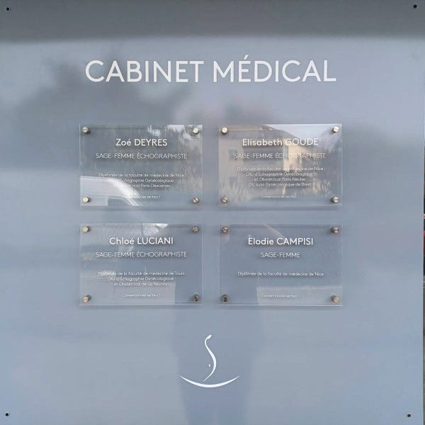 4 plaques en plexiglass pour Cabinet Medical par Signarama Saint Laurent du Var
