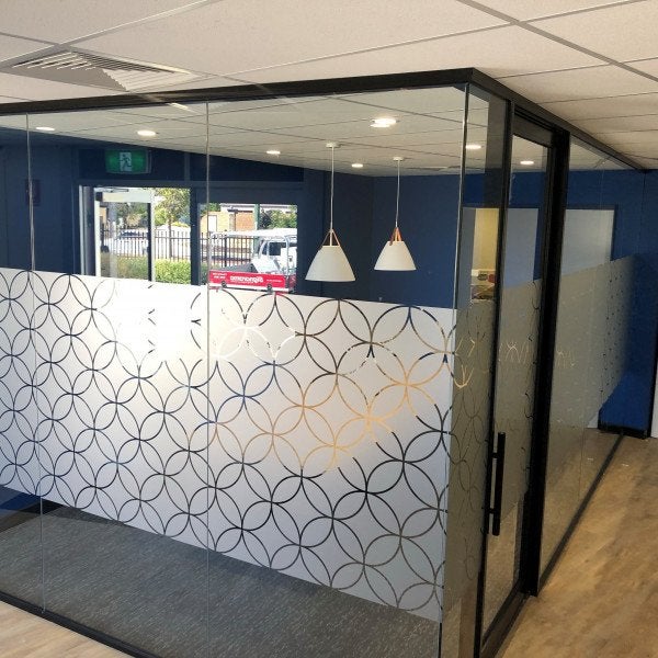 Privacy Window Frosting in an office boardroom