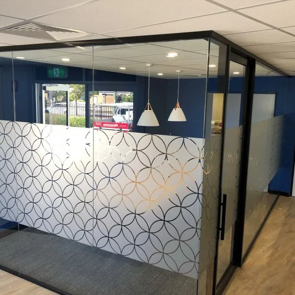 Privacy Window Frosting in an office boardroom
