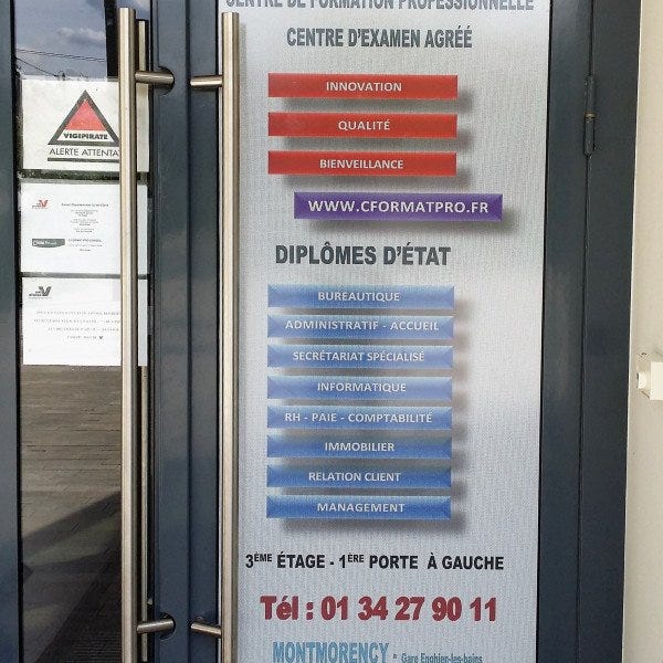 Film Micro perforé - centre de formation C-Format pro conseil - Réalisation Signarama Valaparisis95