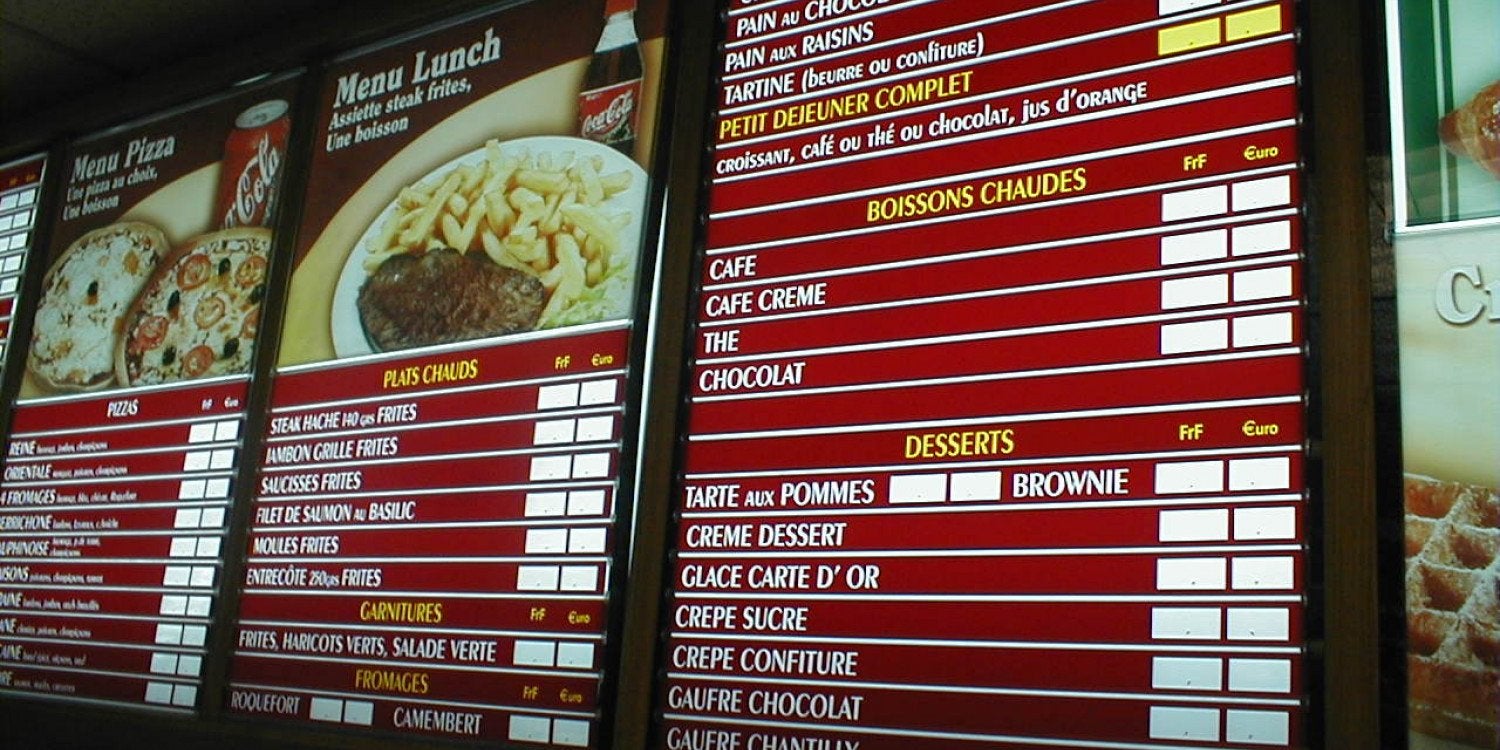 Le Menu Board