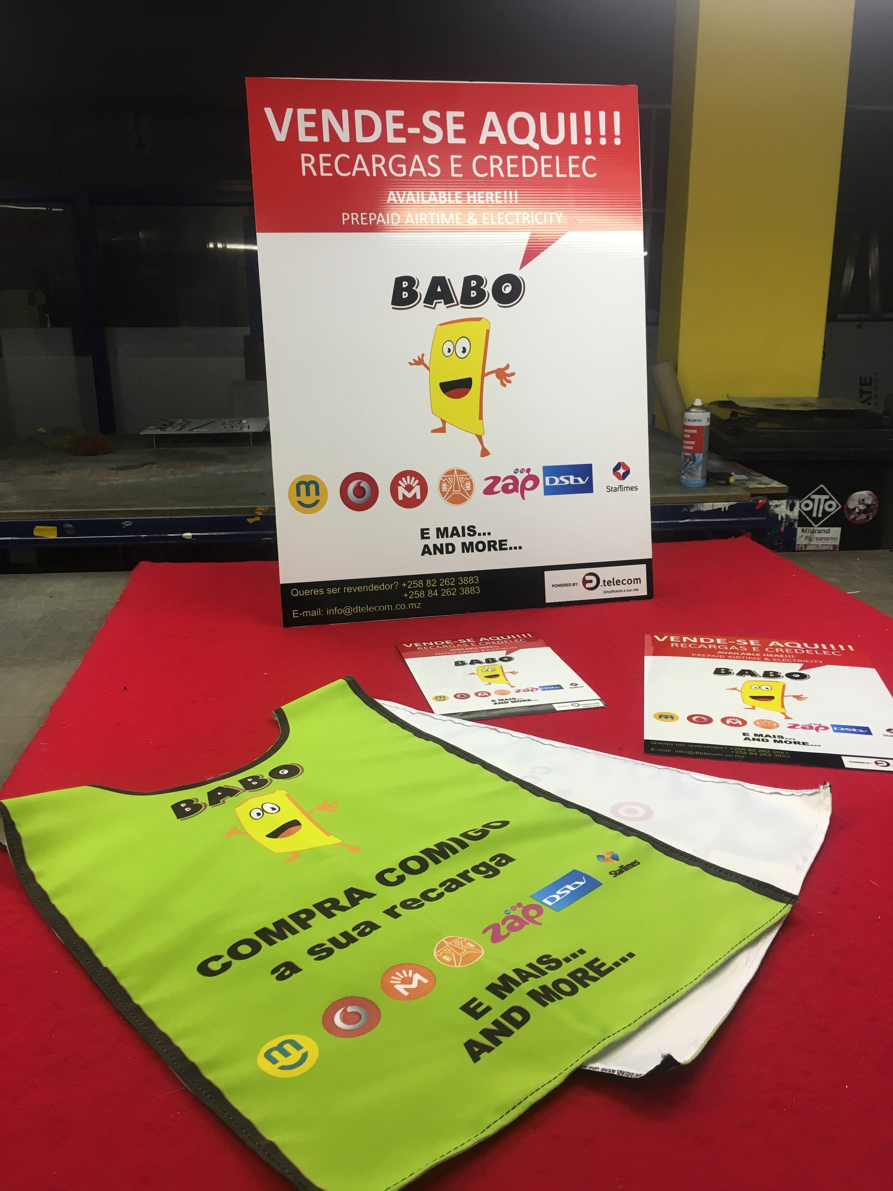 Promotional product BIBS correx board and stickers