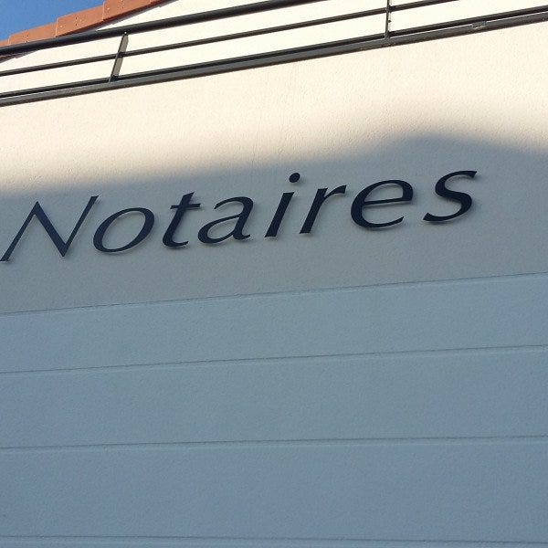 Lettres découpées en aluminium composite dibond Enseigne Nantes Notaires