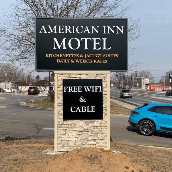 American Inn Motel Illuminated Monumnet sign Beach Park Signarama Grayslake