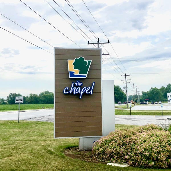 illuminated monument sign the chapel mchenry signarama grayslake