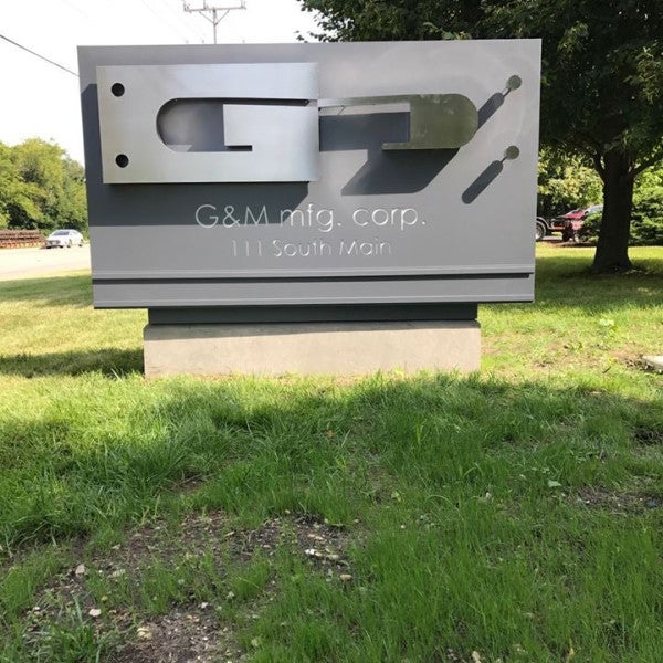 Monument Sign with backlit stainless steel logo_Crystal Lake, IL, Signarama Grayslake, IL