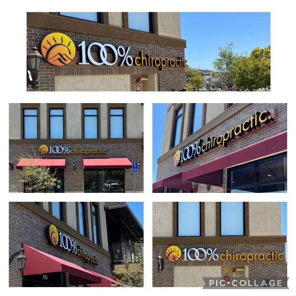 100% Chiropractic Channel Letters