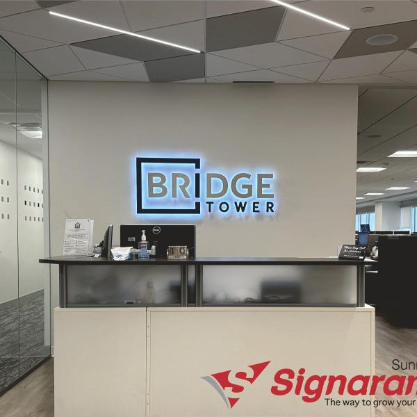 Illuminated Backlit Channel Letter Lobby Sign