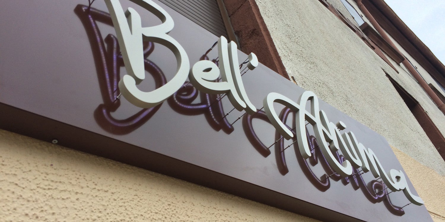 Lettres découpées rétro éclairées