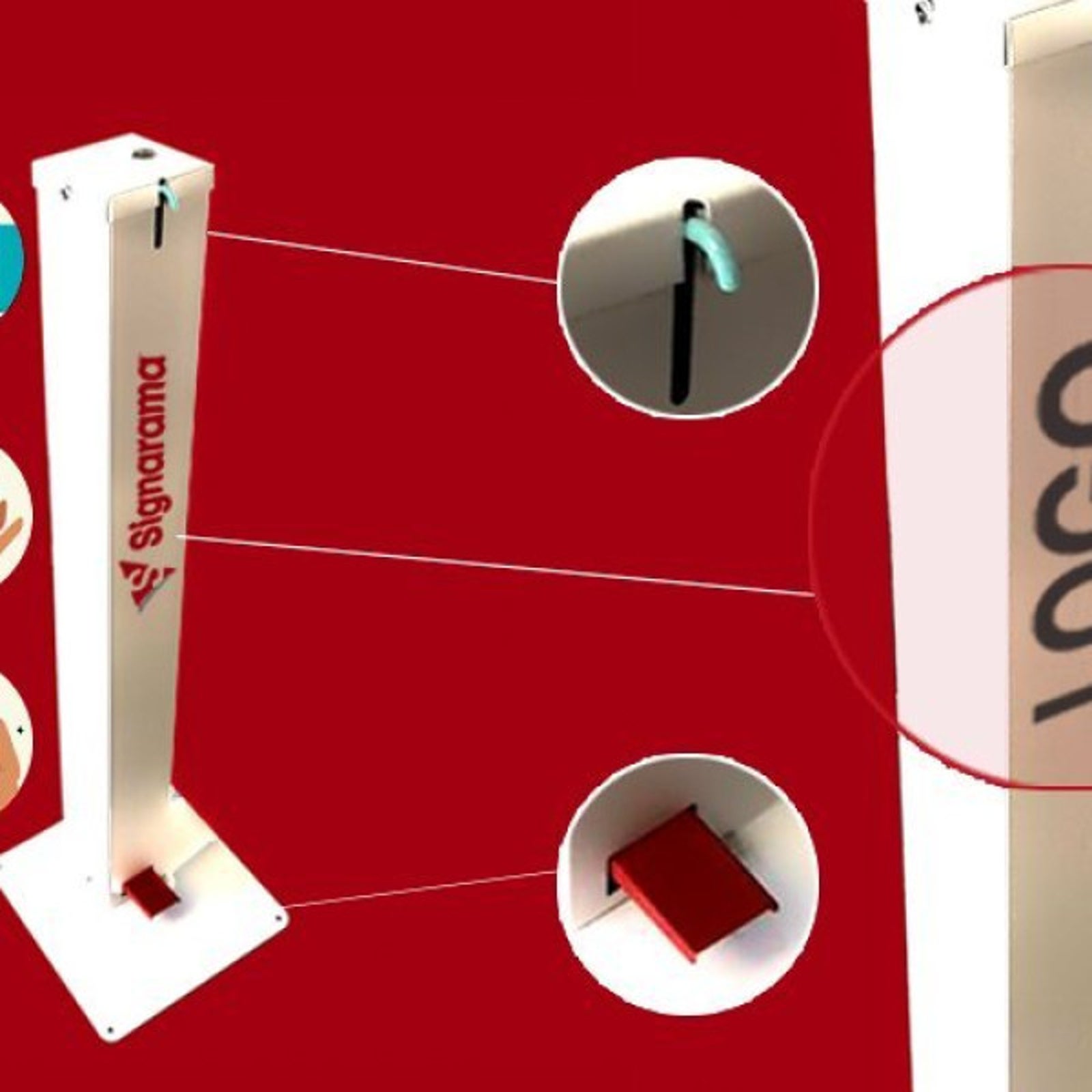 Colonne distributrice de gel hydroalcoolique