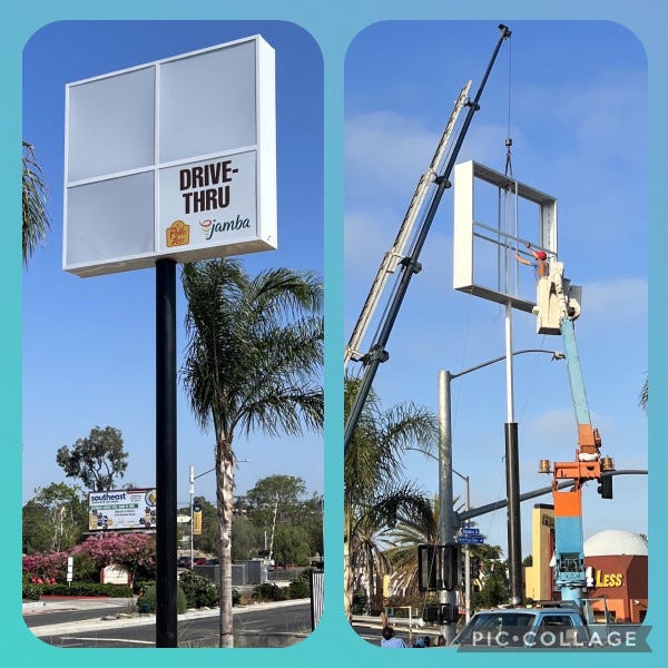 28' tall pylon sign