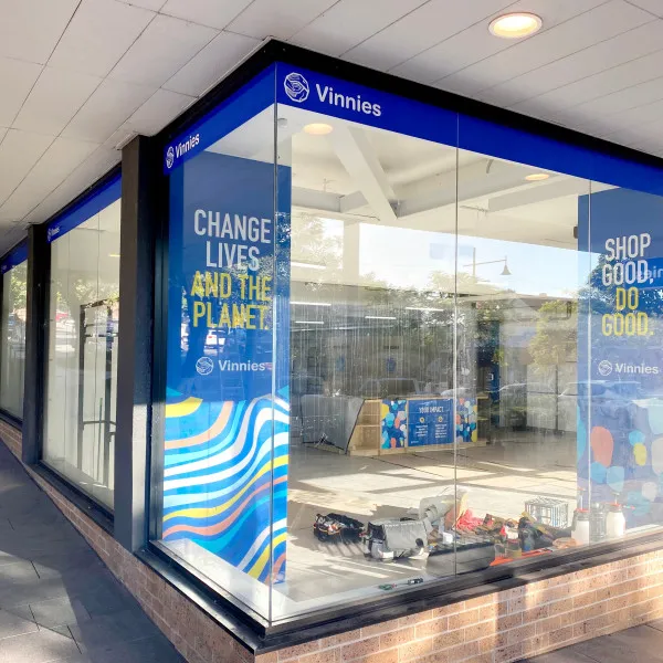 Vinnies Shopfront signage Wollongong