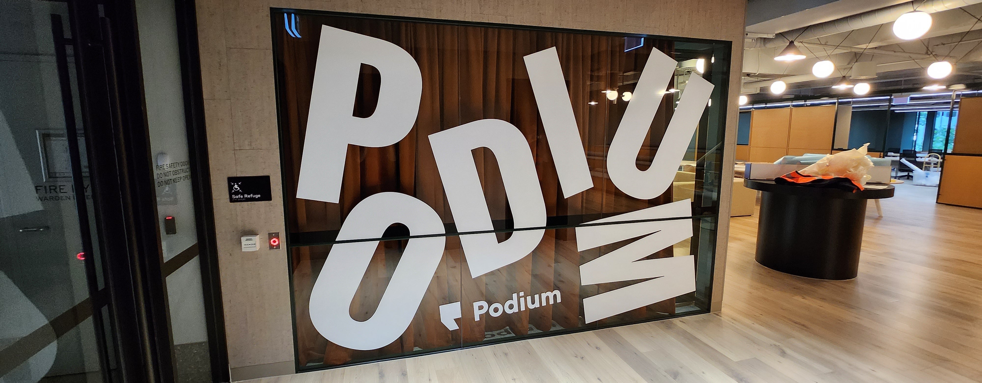 Podium Full Fitout - Walltex- Cut Vinyl- Installation