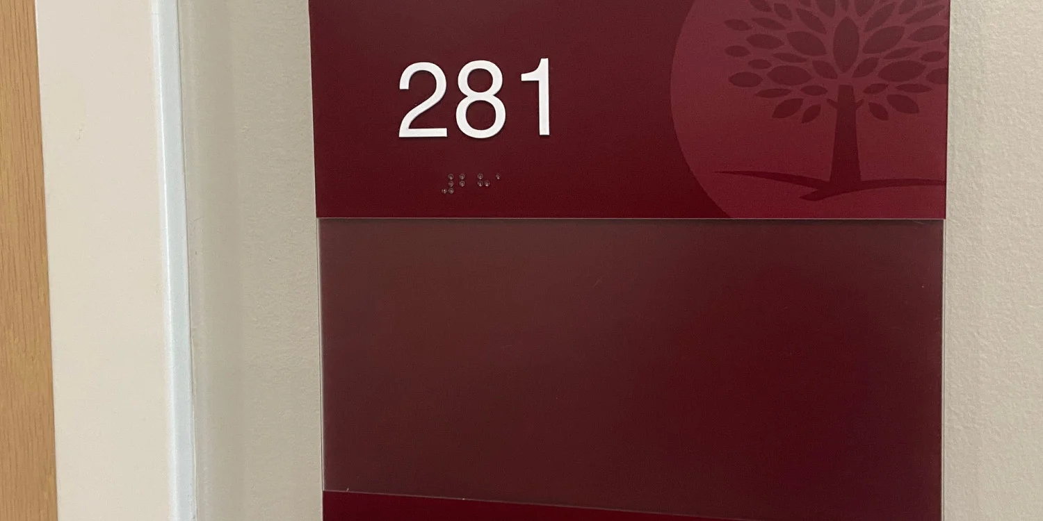 ADA Braille room sign kansas city
