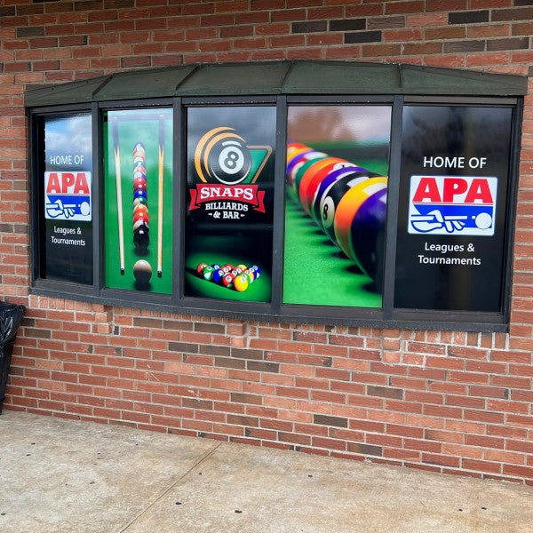 Snaps Billiards Window Graphics