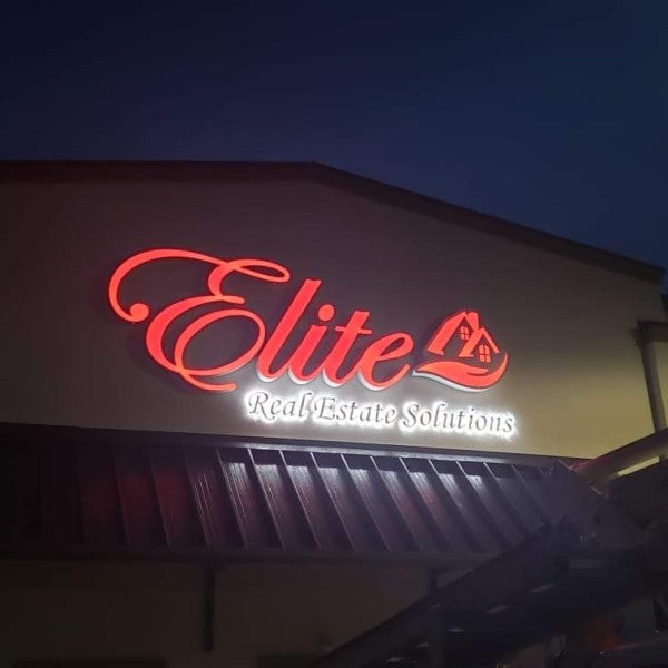 Elite Real Estate Solutions Lighted Channel Letter Sign