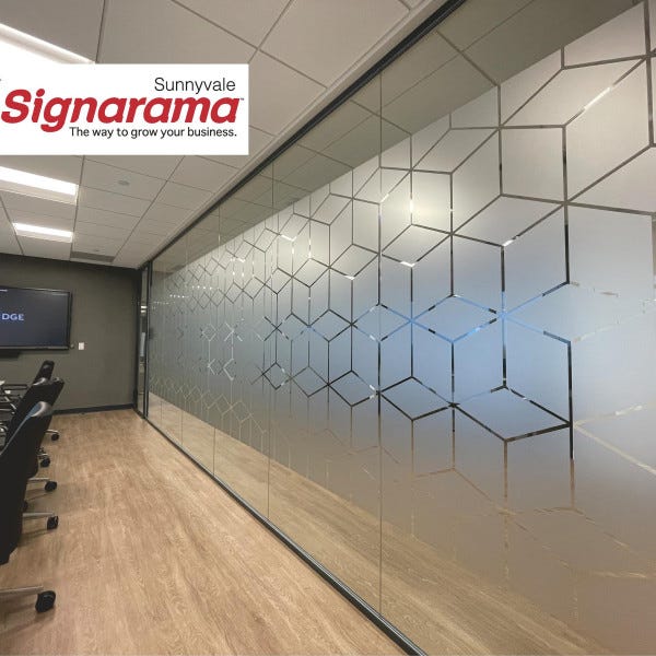 Custom Etched Vinyl Conference Room