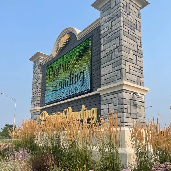 Prairie Landing Electronic Messaging Center Monument Sign West Chicago