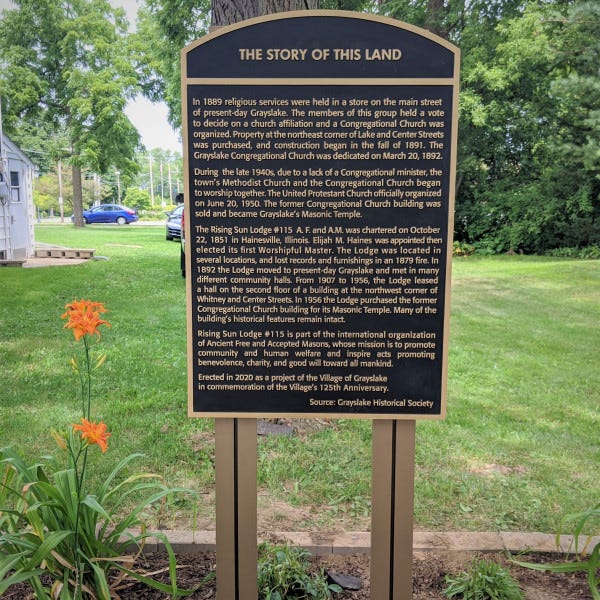 cast bronze plaque with custom posts Grayslake Historical Society Signarama Grayslake
