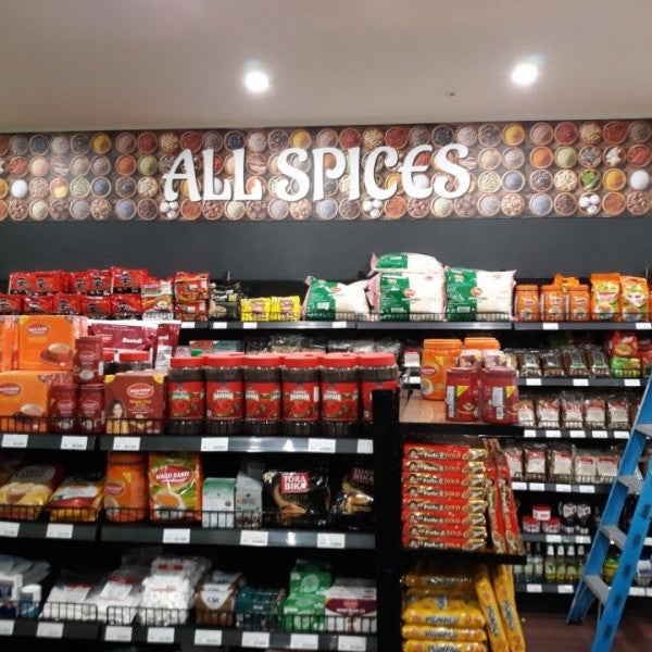 PVC sign at All spice shop