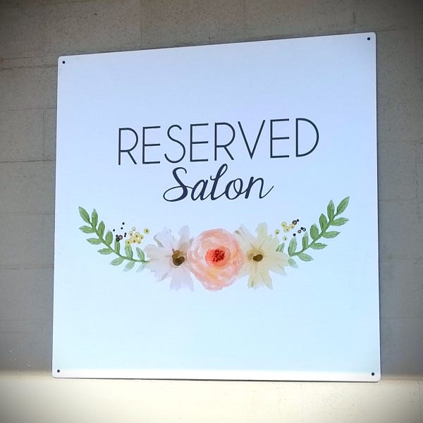 aluminum sign Reserved salon_edit