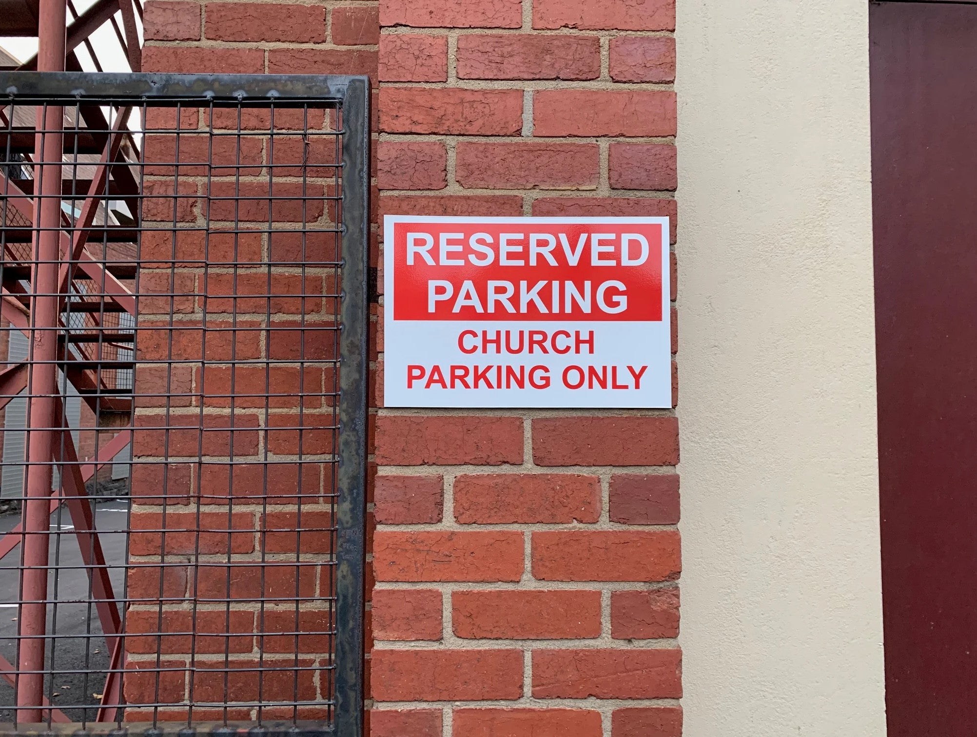 Parking Signage - St Ignatius church.