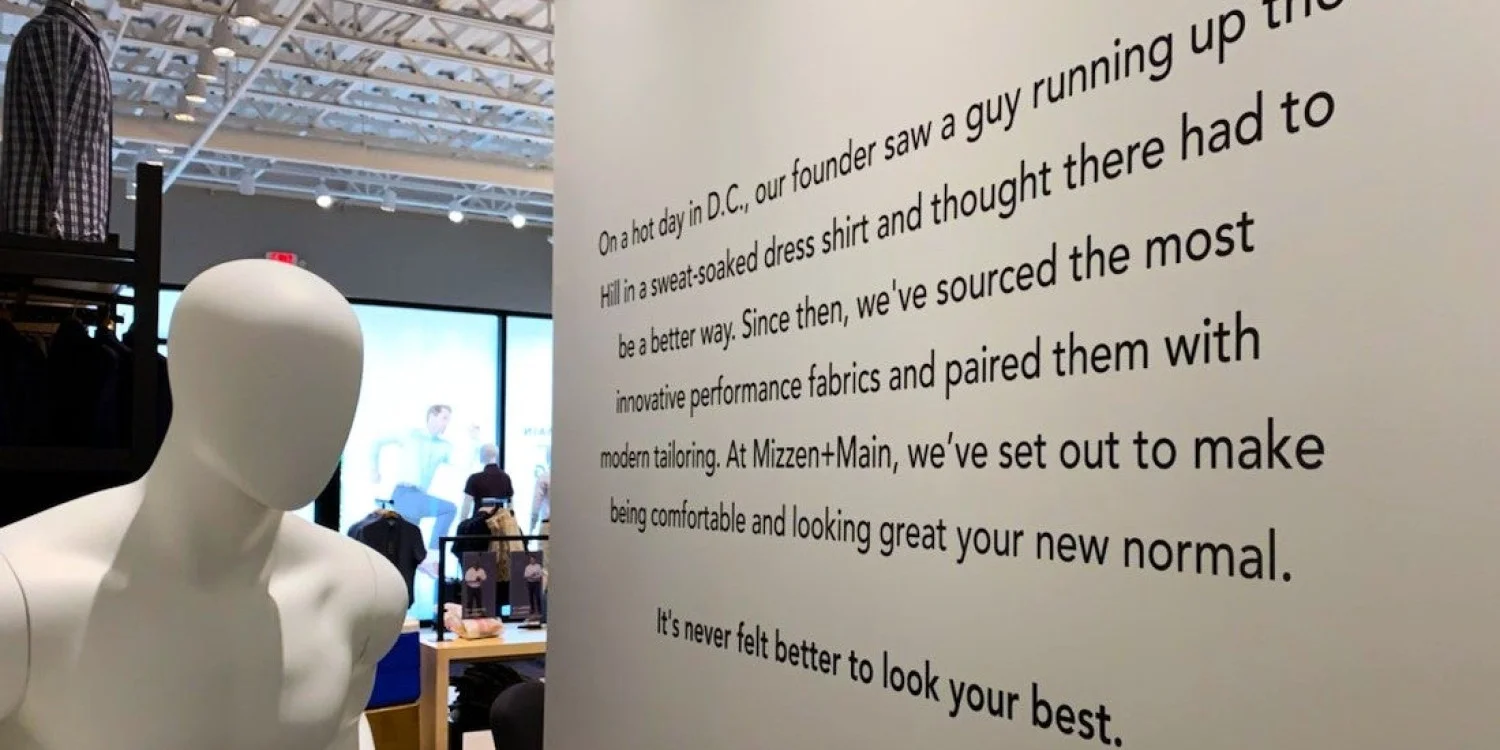 black cut vinyl story text measuring approximately 77 x 35 in.