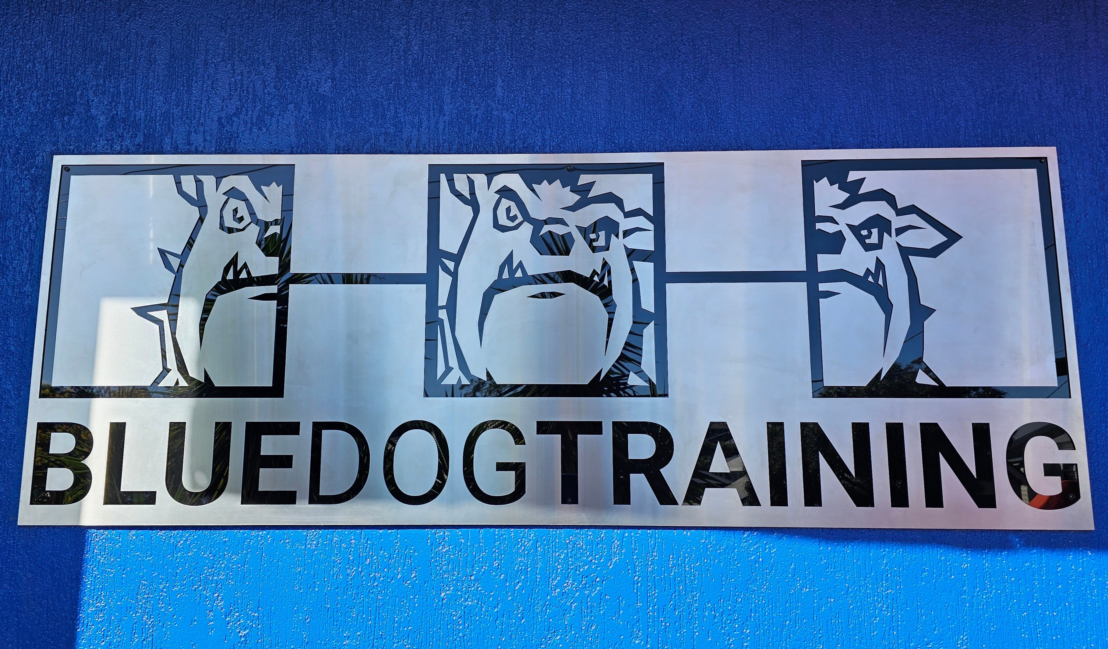 Stainless Steel and Black Acrylic Sign