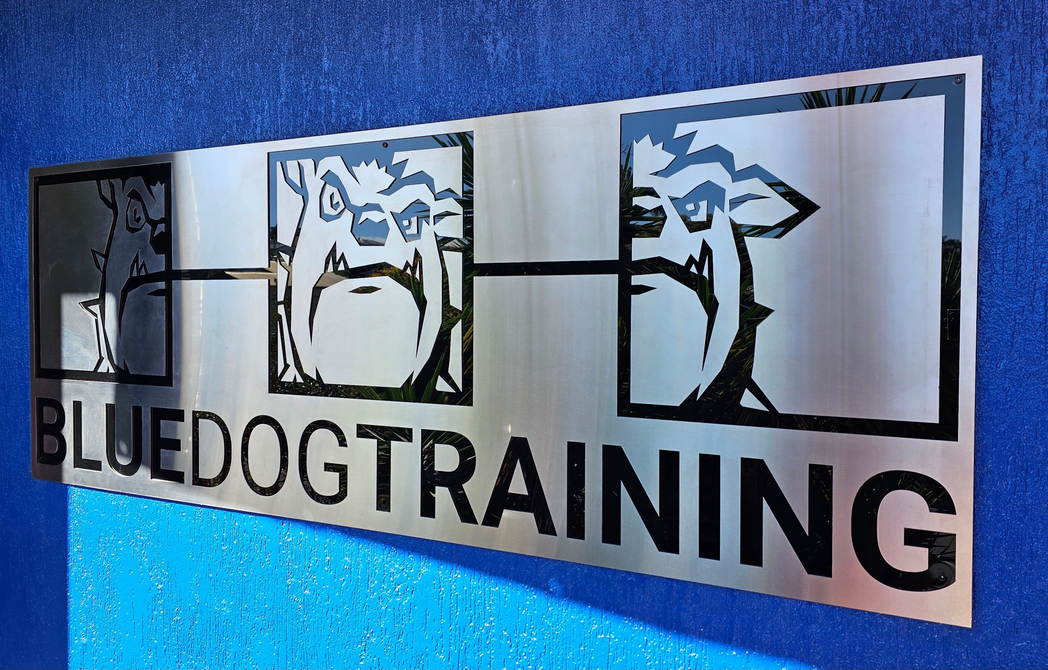 Stainless Steel and Black Acrylic Sign