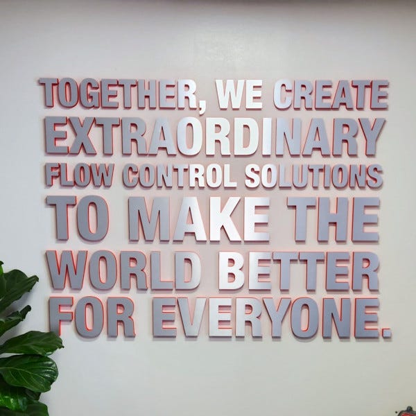 dimensional cut 1in thick pvc letters with brushed aluminum face and painted edges