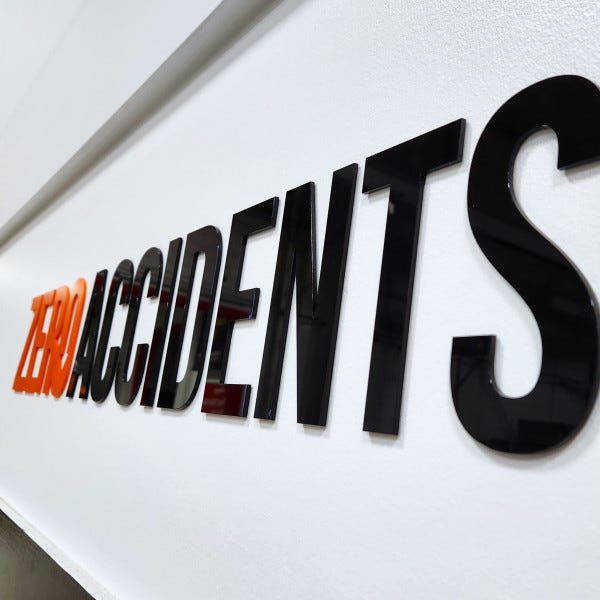zero accidents dimensional acrylic letters