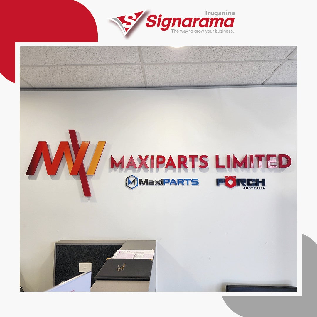 Reception Signs job completed for Maxi Parts
