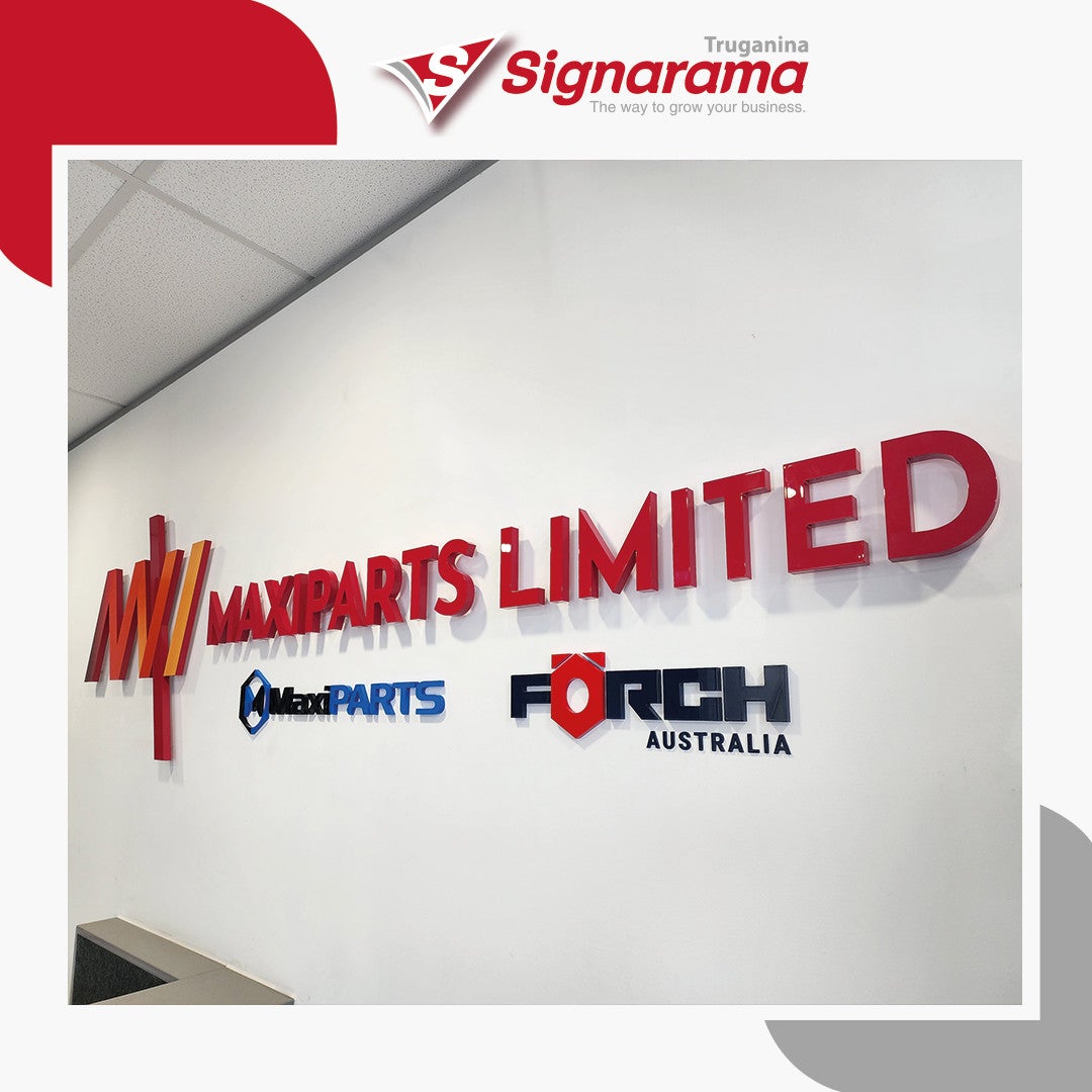 Reception Signs job completed for Maxi Parts