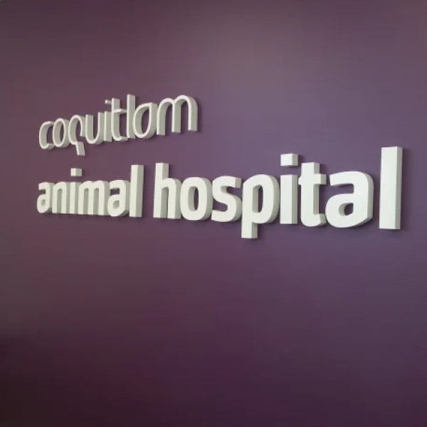 Reception Sign - Coquitlam Animal Hospital