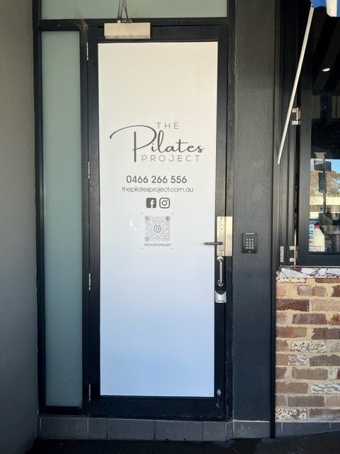 Awning Signs, wall signs and window at The Pilates