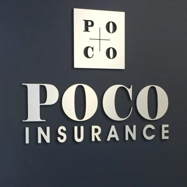 Reception Sign - POCO Insurance
