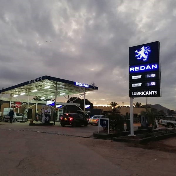 Harare illuminated signage for petrol station